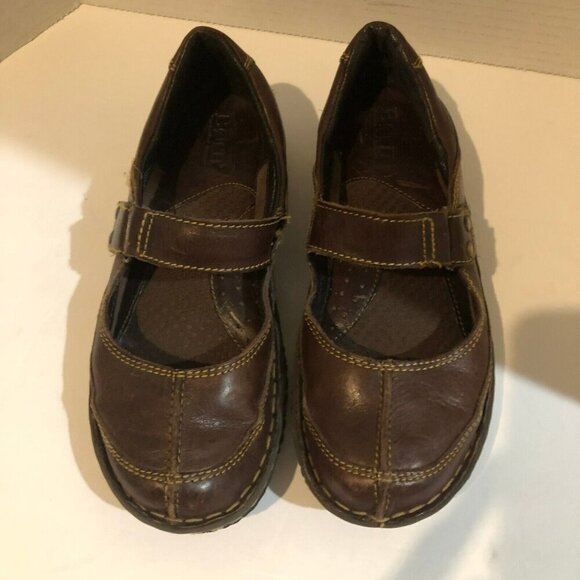 Born Womens Size 7 Dark Brown Leather Mary Jane Shoes Closed Toe Comfort Flats - Picture 6 of 10